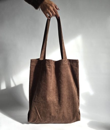 תיק Tote Bag קורדרוי חום