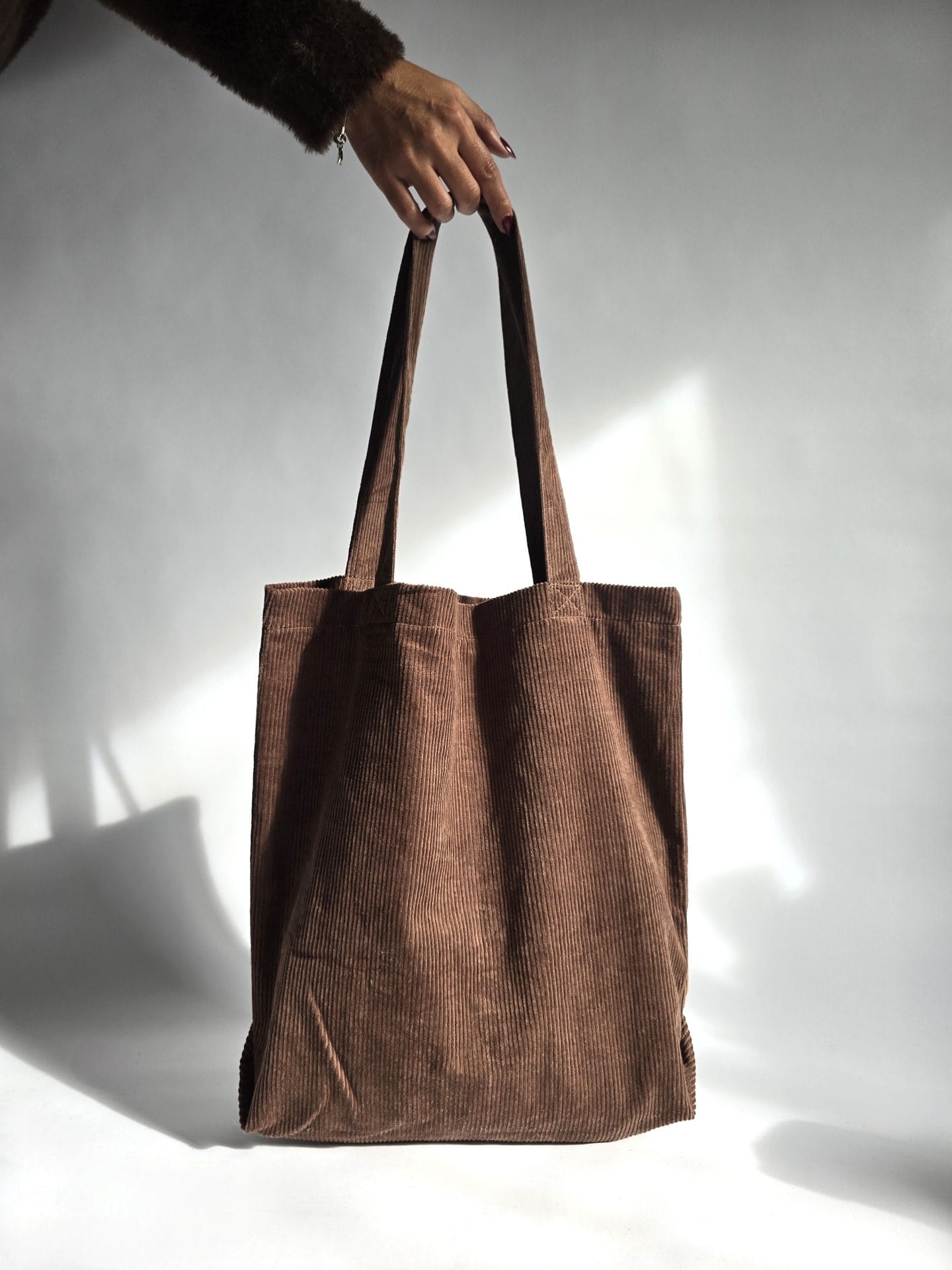 תיק Tote Bag קורדרוי חום